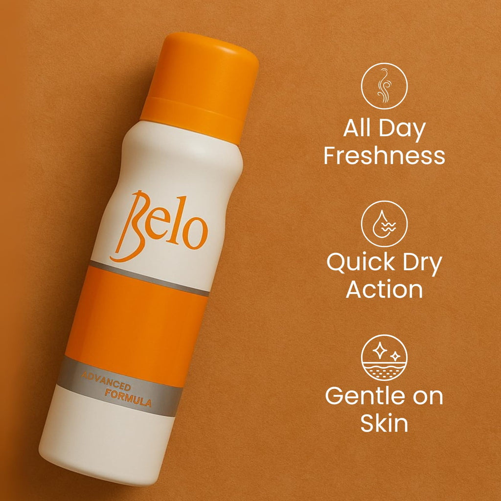 Belo Essentials Advanced Formula Odor Control Deodorant Spray – Gentle Quick-Dry Protection, Fresh Scent, 140ml