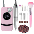 Belovedone Electric Nail Drill 35000RPM – Cordless Pink Nail Kit for Home Salon
