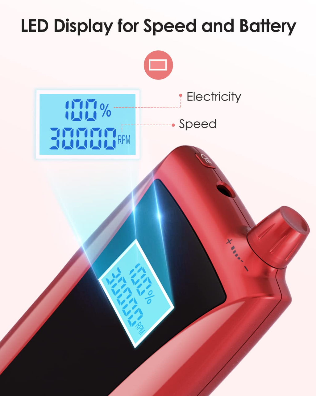 Beloving Portable Nail Drill Machine 30,000 RPM – Rechargeable Electric Nail File for Home Salon