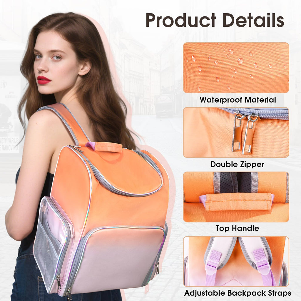 Beloving Nail Polish Organizer Bag – Large Backpack Holds 60 Bottles + Nail Lamp Compartment