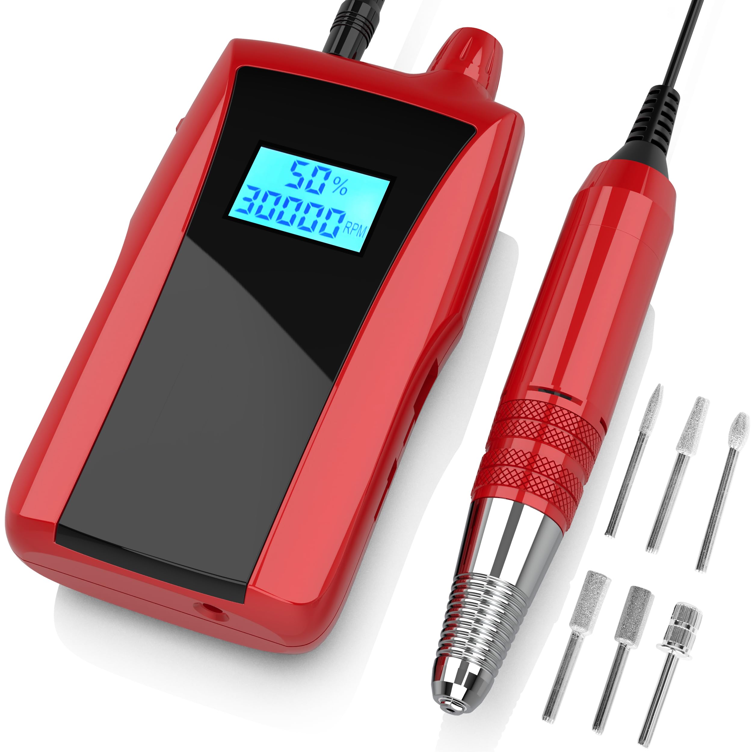 Beloving Portable Nail Drill Machine 30,000 RPM – Rechargeable Electric Nail File for Home Salon