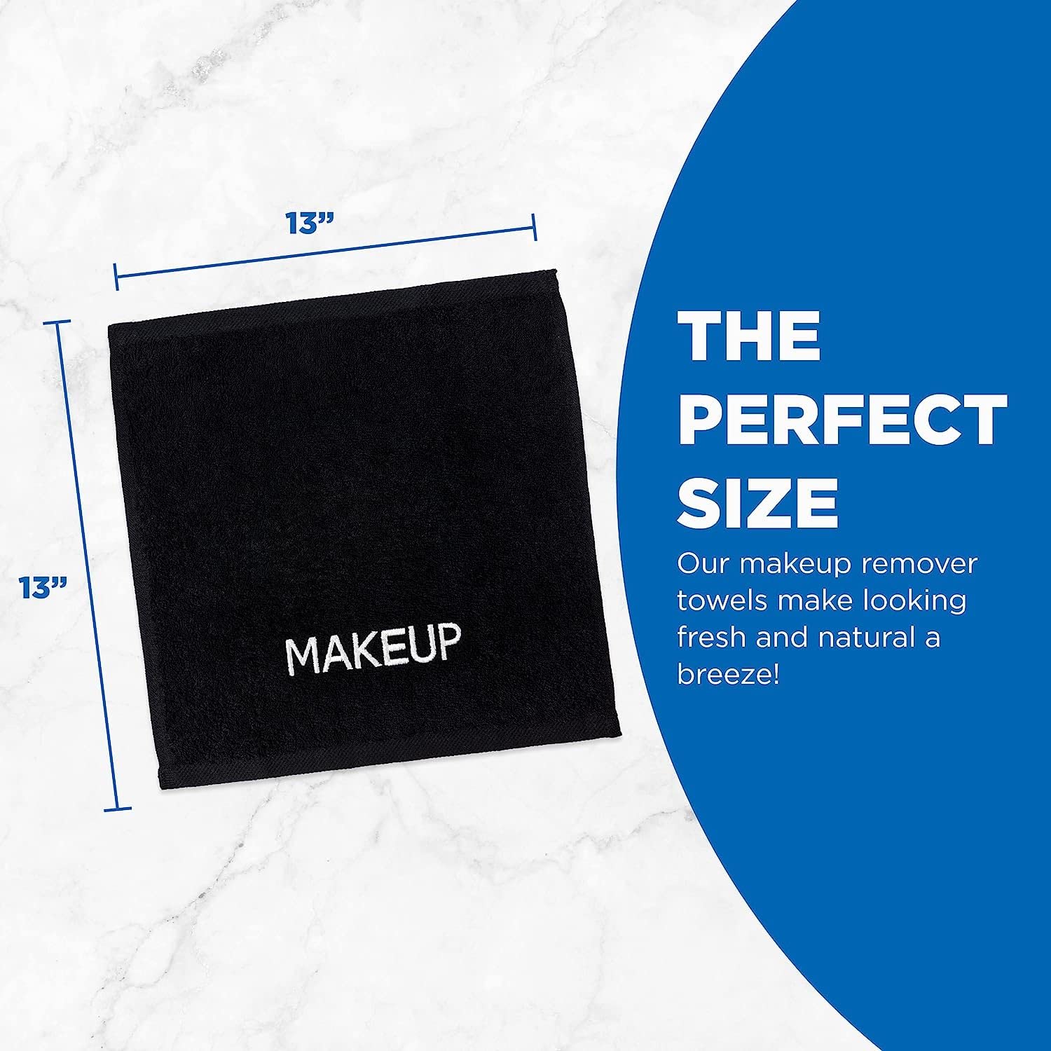 Ben Kaufman Makeup Remover Face Washcloths – 144 Pack, 13 x 13 in, 100% Cotton, Reusable