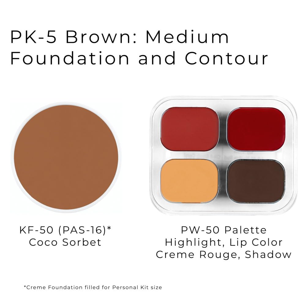 Ben Nye Personal Makeup Kit — Cream Foundation, 4-Color Palette, and Essential Tools