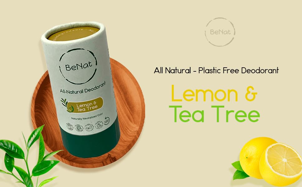 BeNat 2-Pack All Natural Deodorant – Aluminum Free, Plastic Free, 24-Hour Freshness