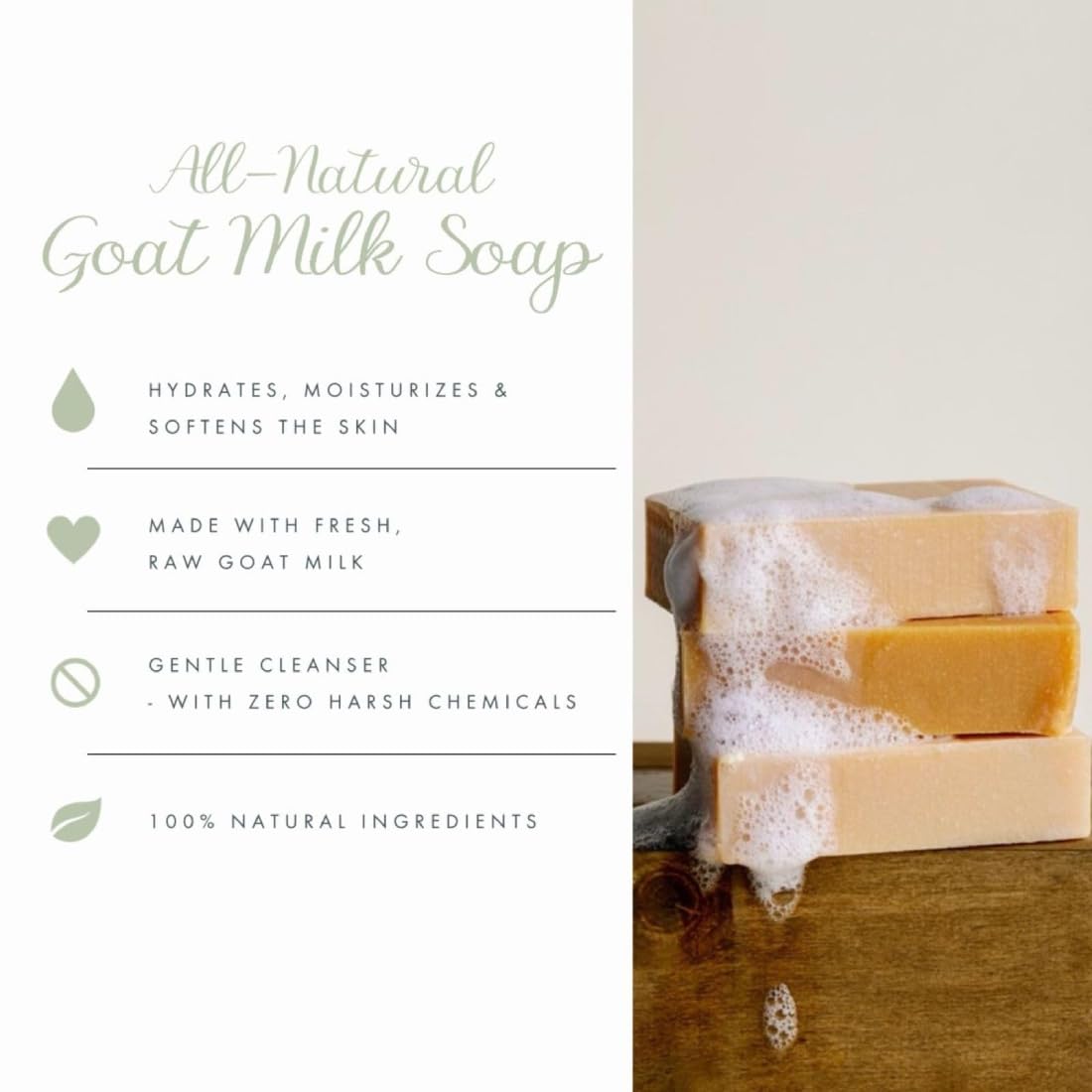 All Natural Goat Milk Soap – Lavender Blossom, Handmade in the USA (4 x 4.5 oz)