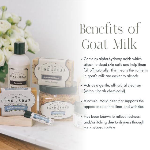 All Natural Goat Milk Soap – Lavender Blossom, Handmade in the USA (4 x 4.5 oz)