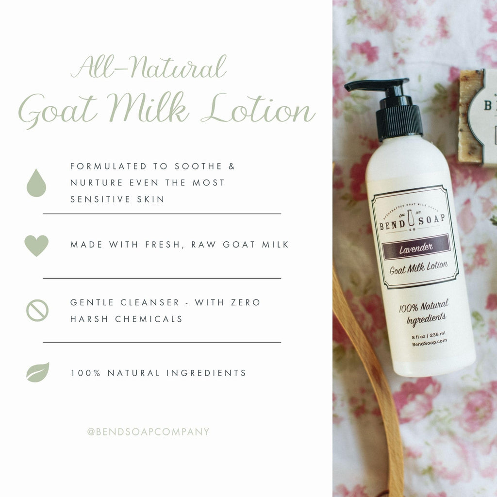 Bend Soap Company Unscented Goat Milk Lotion 3-Pack (8oz x 3) – Gentle Hydration for Sensitive Skin