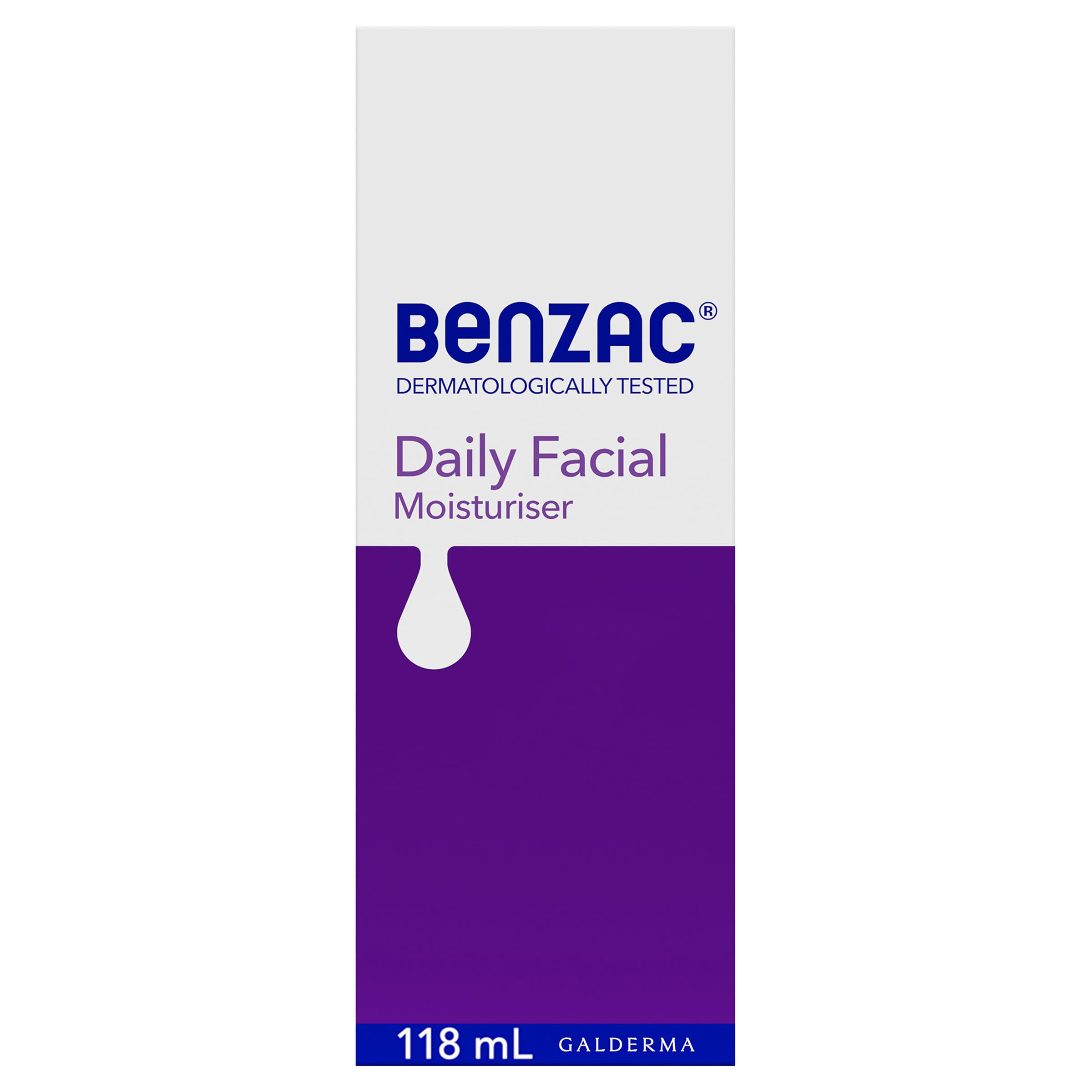 Benzac Daily Facial Moisturiser 118ml – Lightweight, Oil-Free Hydration for Acne-Prone Skin