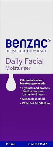Benzac Daily Facial Moisturiser 118ml – Lightweight, Oil-Free Hydration for Acne-Prone Skin