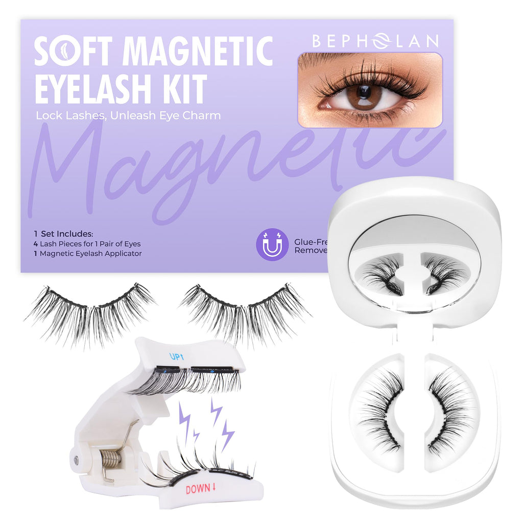 Bepholan CS100 Soft Magnetic Lashes – Glue-Free, Reusable with Applicator