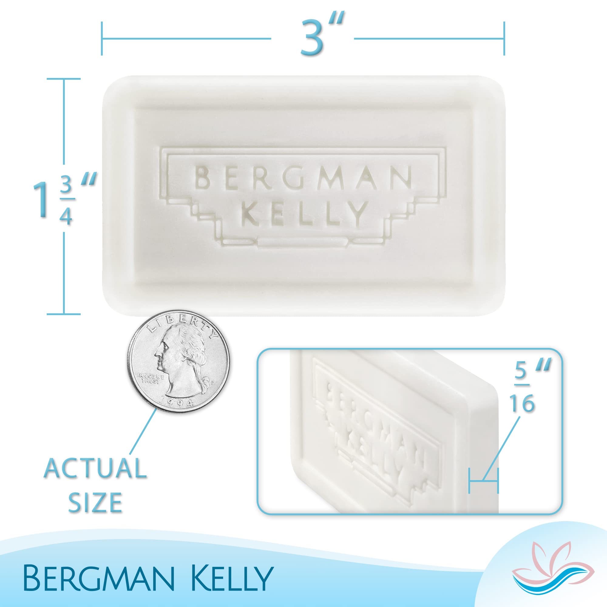BERGMAN KELLY - Tropical Waterfall Hotel Soap Bars, 1 oz, 200 Count – Travel-Size Luxury Bulk Amenities