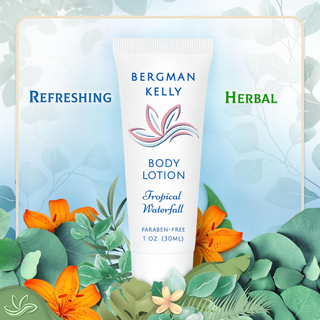 BERGMAN KELLY Travel Size Lotion 1oz – Tropical Waterfall, Hotel Bulk Amenities