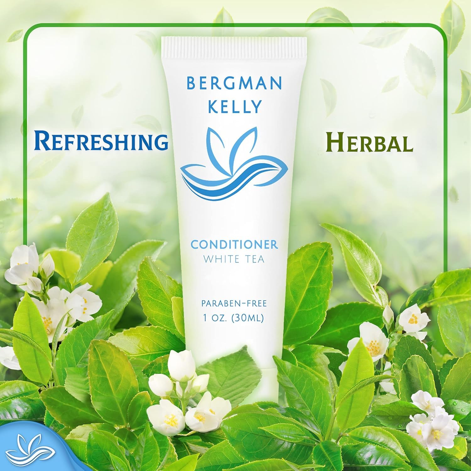 BERGMAN KELLY Hotel Conditioner – White Tea Scent, 1 oz, 200-Pack Travel Size Amenities