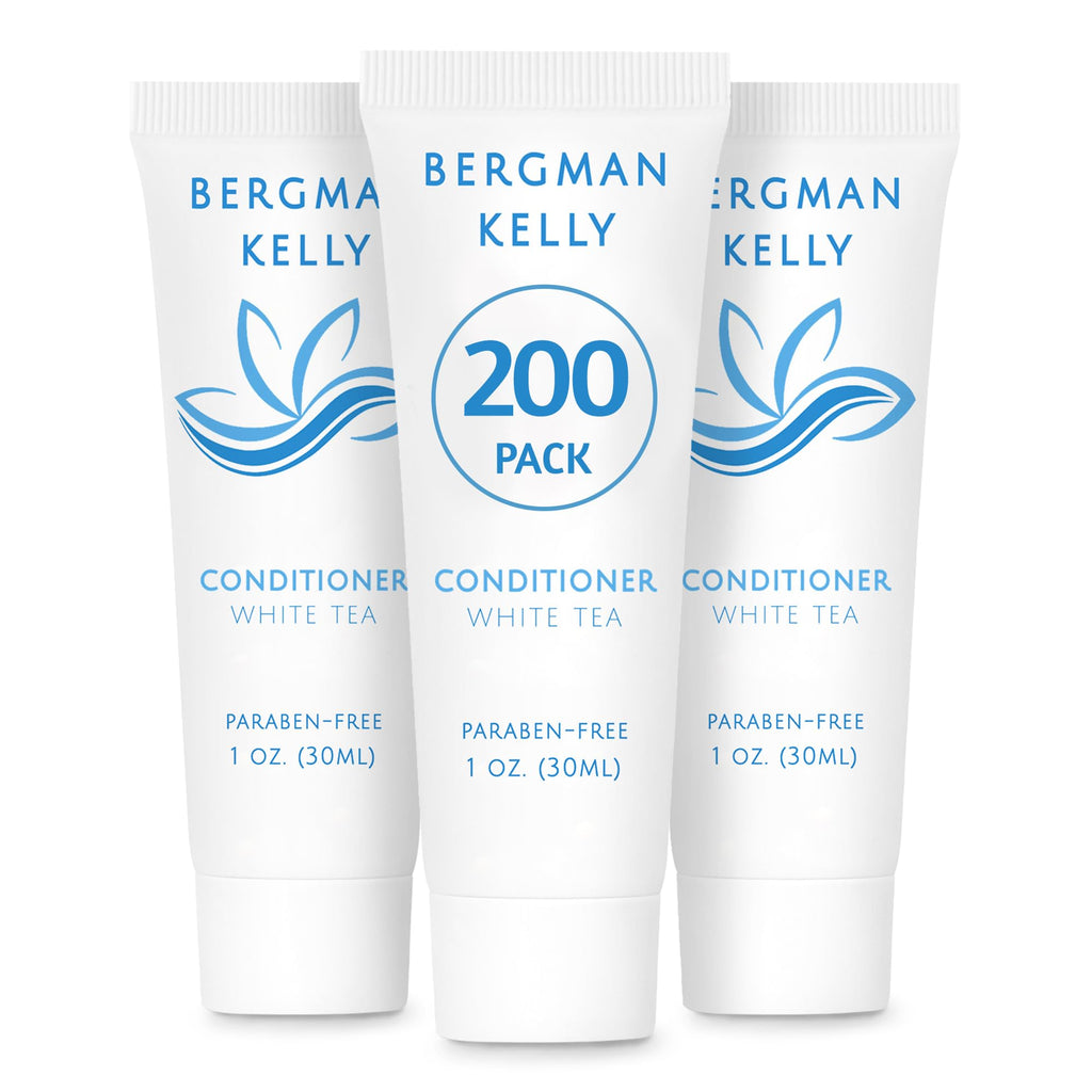 BERGMAN KELLY Hotel Conditioner – White Tea Scent, 1 oz, 200-Pack Travel Size Amenities