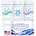 BERGMAN KELLY Hotel Toiletries Bundle: White Tea 1 oz, 100 Pcs | 4-Piece Set