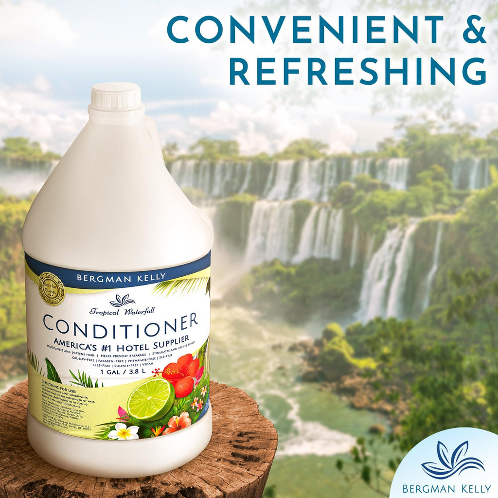 BERGMAN KELLY Conditioner Refill 128 fl oz – Tropical Waterfall Scent – Bulk Hotel Amenities