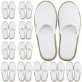BERGMAN KELLY Spa Slippers – Closed Toe, 12 Pairs, White + Cocoa Trim