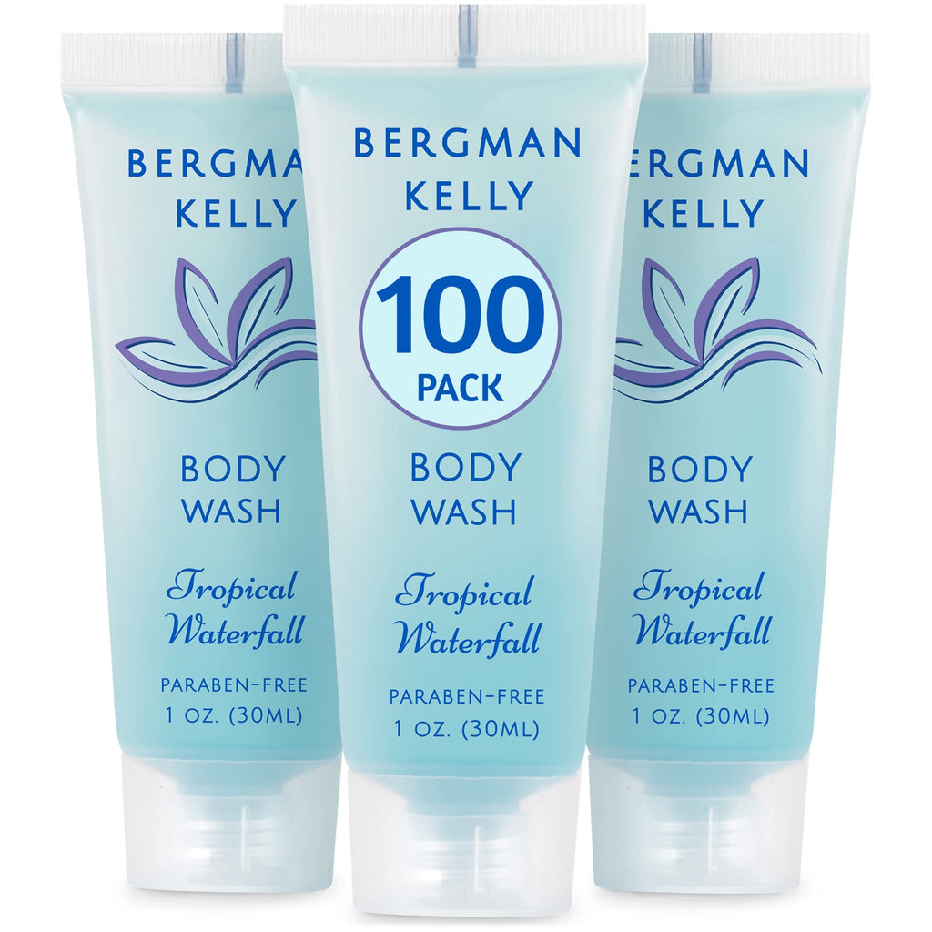 BERGMAN KELLY Travel Size Body Wash – Tropical Waterfall, 1 oz (100 Pack)