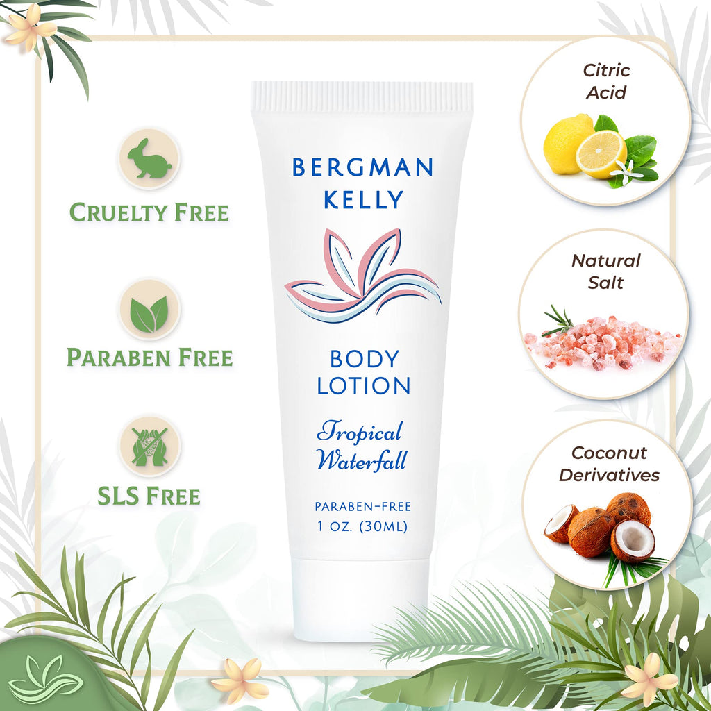 BERGMAN KELLY Travel Size Lotion 1oz – Tropical Waterfall, Hotel Bulk Amenities