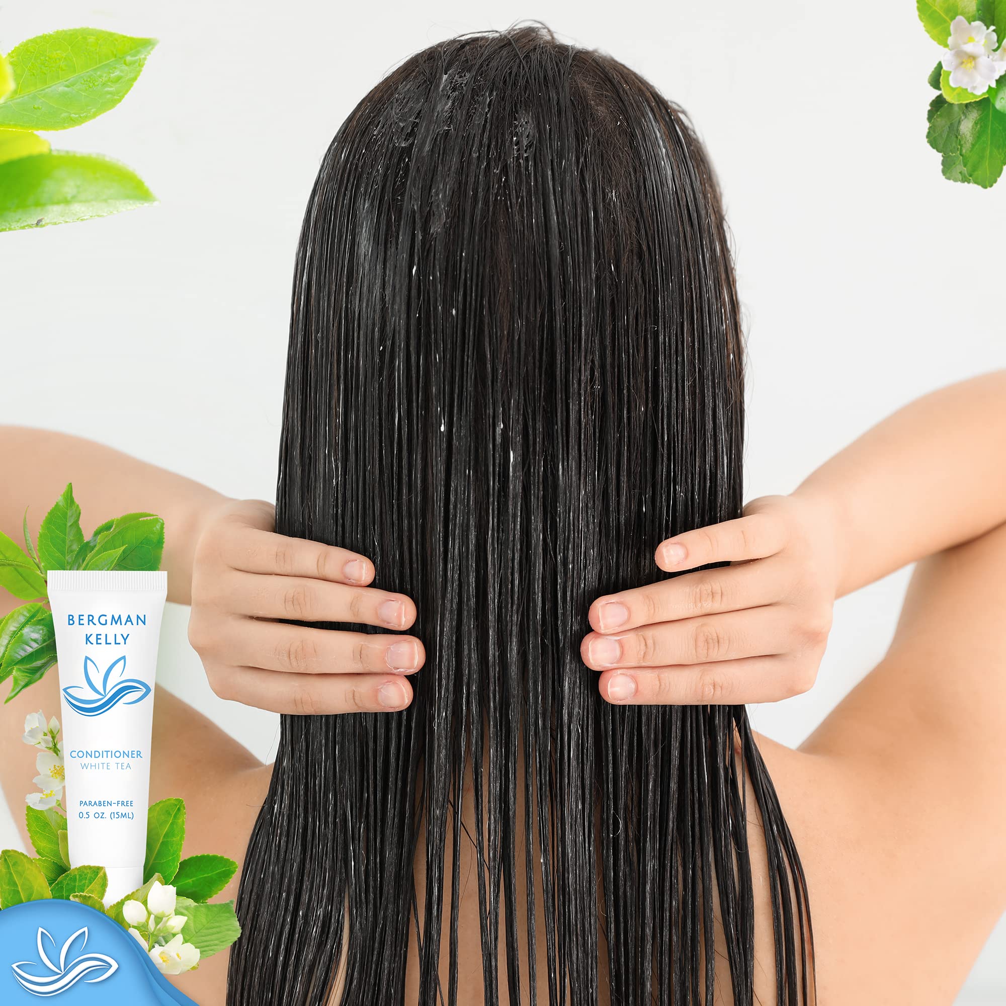 Bergman Kelly Travel Shampoo & Conditioner Set – 0.5 fl oz, 100 pcs, White Tea