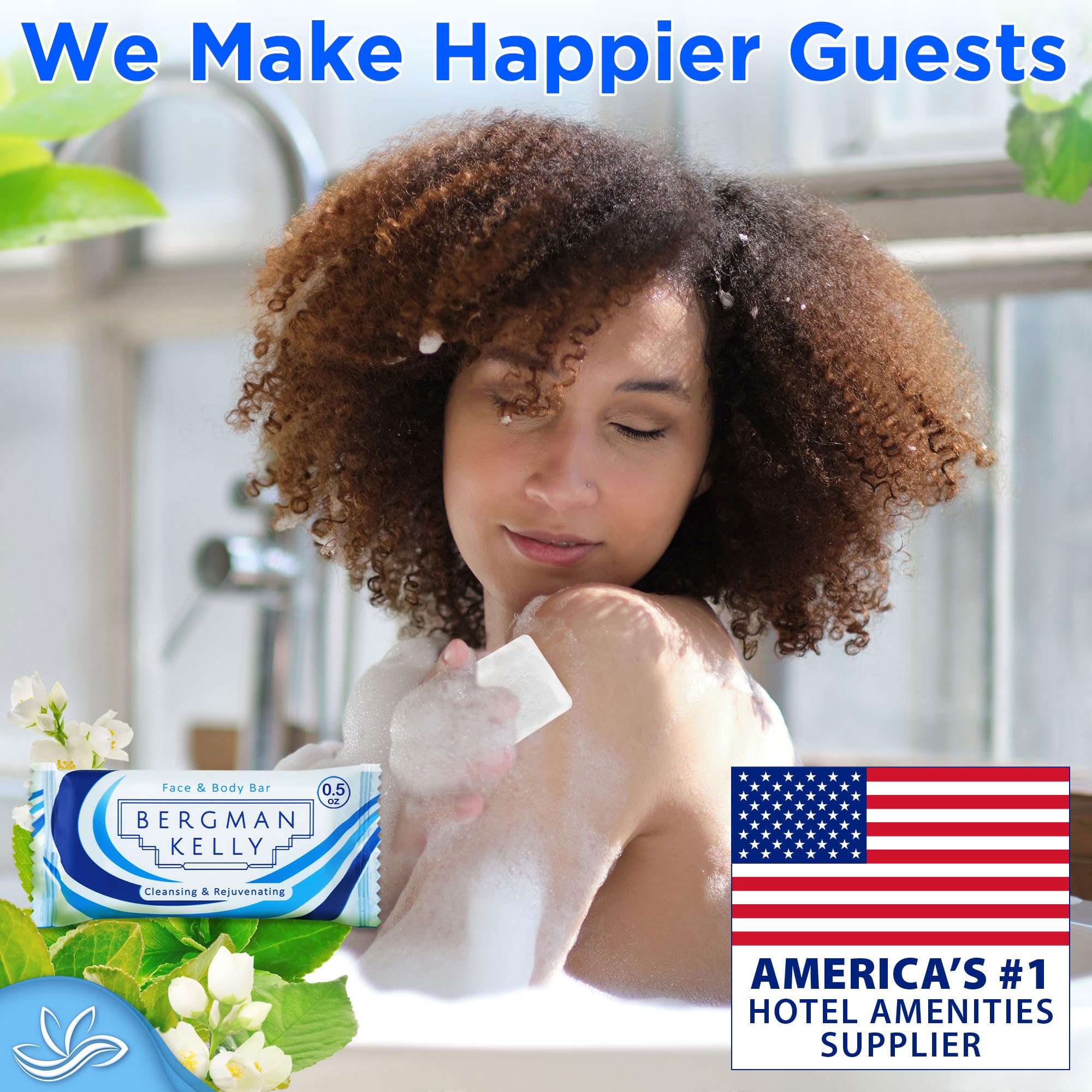 BERGMAN KELLY Hotel Soap Bars White Tea 0.5 oz 100 Count Travel Size