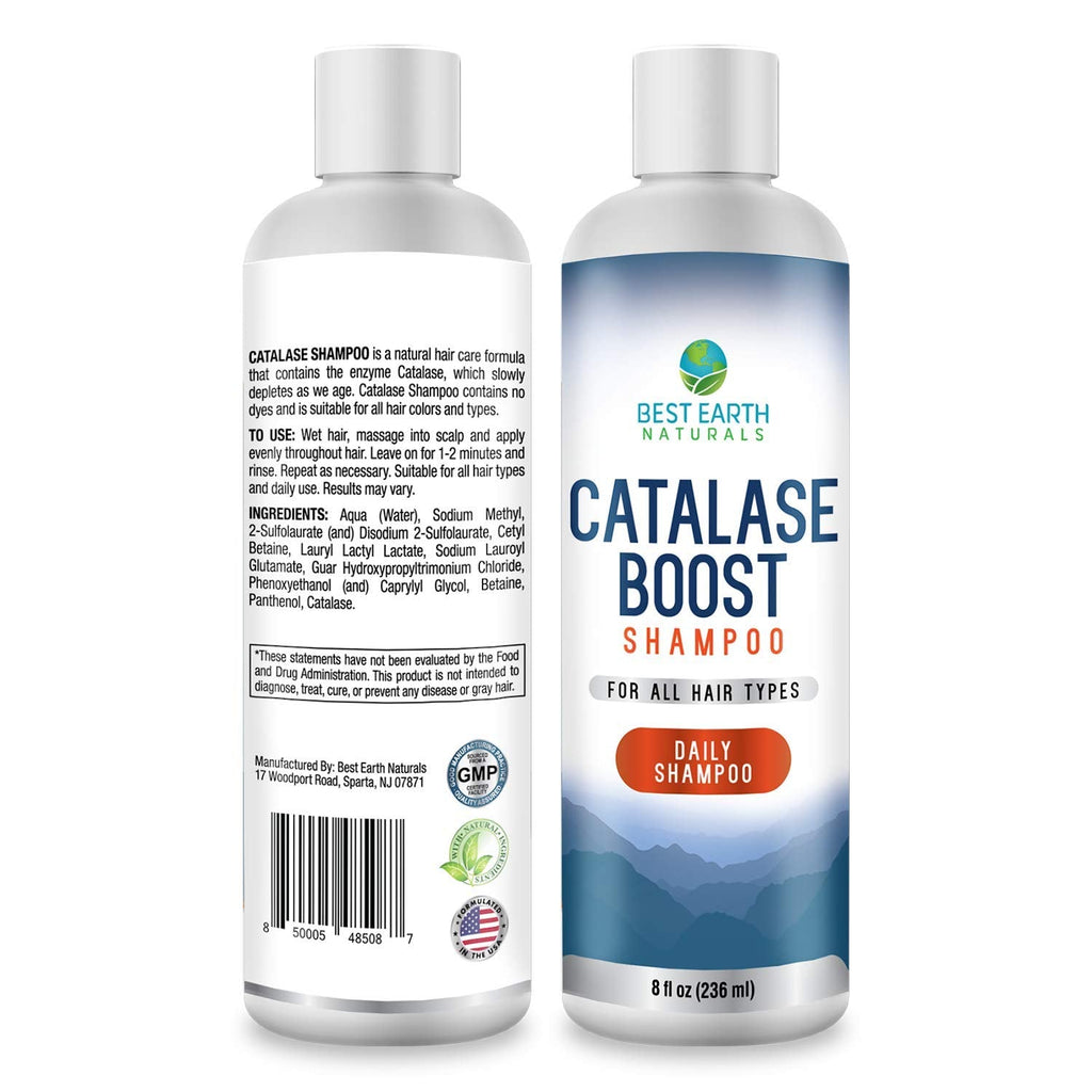 Best Earth Naturals Catalase Formula Shampoo — Hair Vitality & Health for Women & Men (8 fl oz)