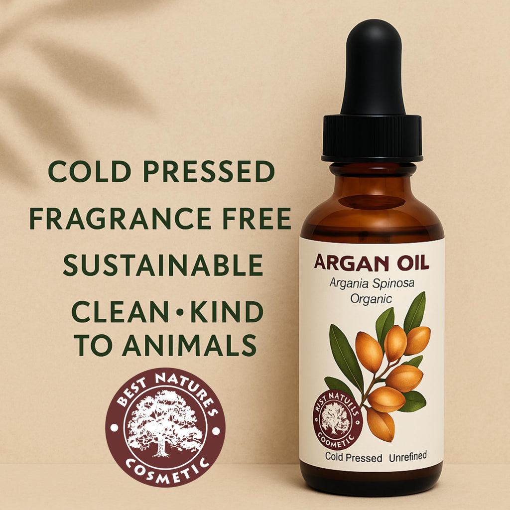 Best Nature's Cosmetics Argan Oil – 100% Pure & Cold-Pressed from Morocco – 2 fl oz