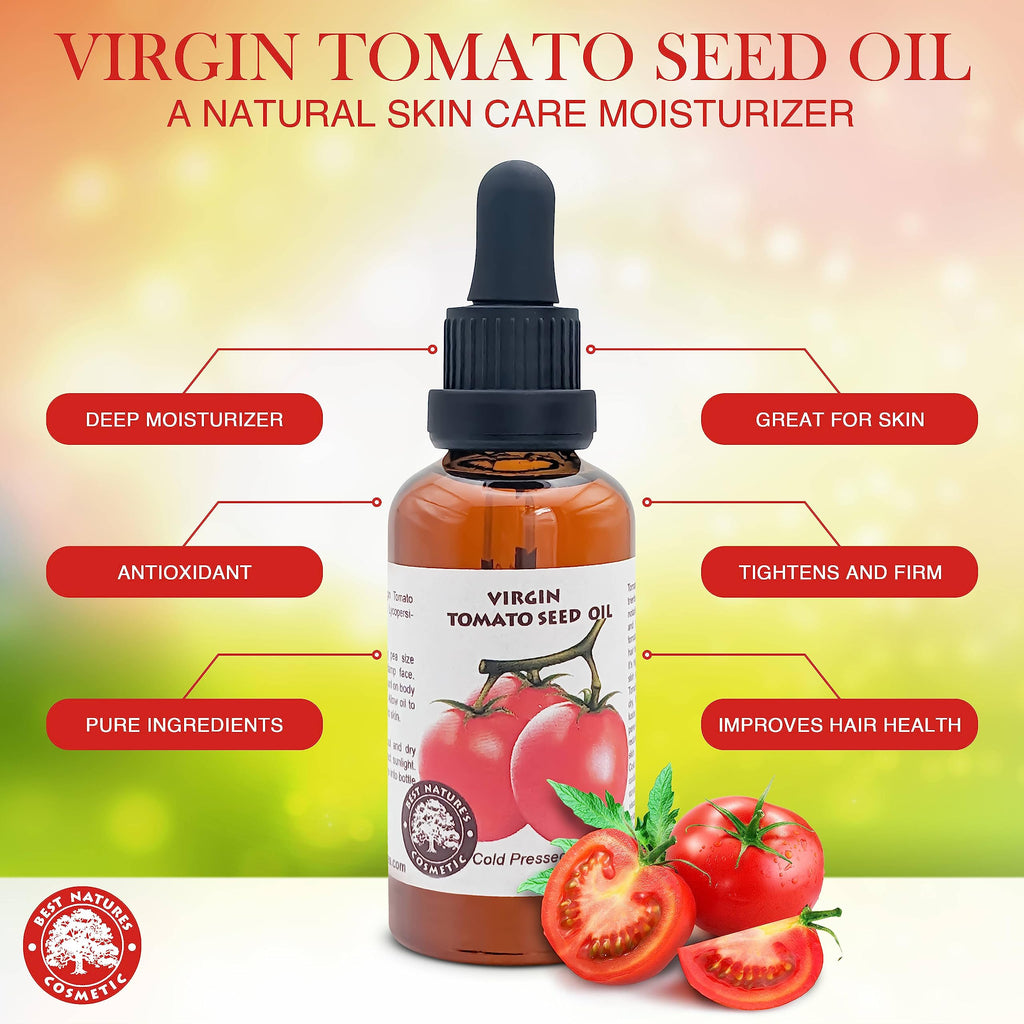 Best Nature's Tomato Seed Oil – Cold Pressed, Unrefined (2 oz) | Skin & Hair Moisturizer | Best Nature's Cosmetics