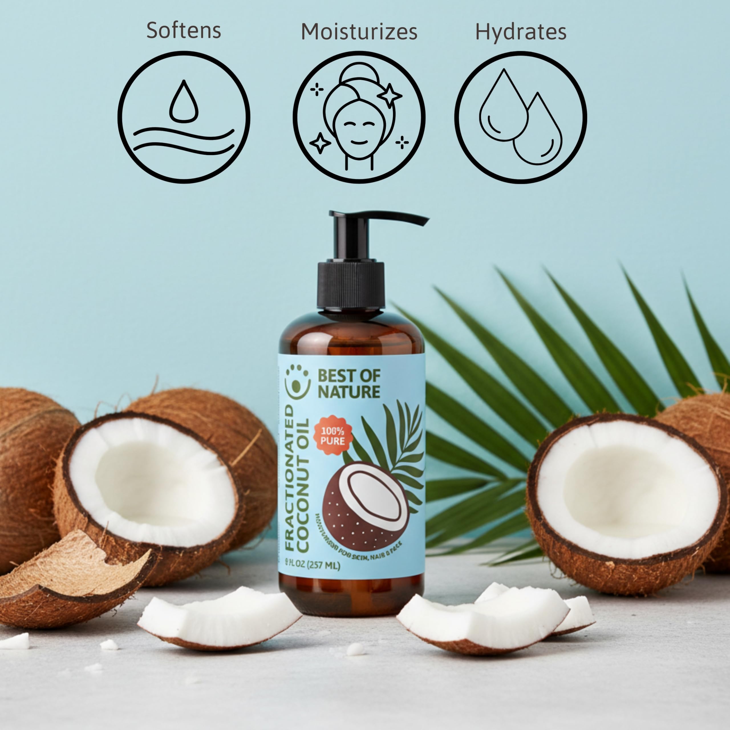 Best of Nature 100% Pure Fractionated Coconut Oil – Unscented Massage Oil, Carrier for Essential Oils, 128 fl oz (Gallon)