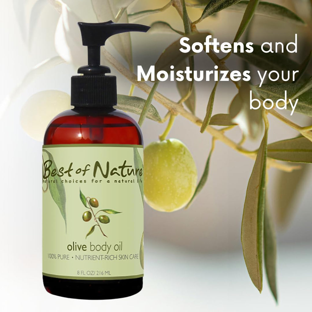 Best of Nature 100% Pure Olive Massage & Body Oil – Cold Pressed, Unscented, 1 Gallon (128 fl oz)