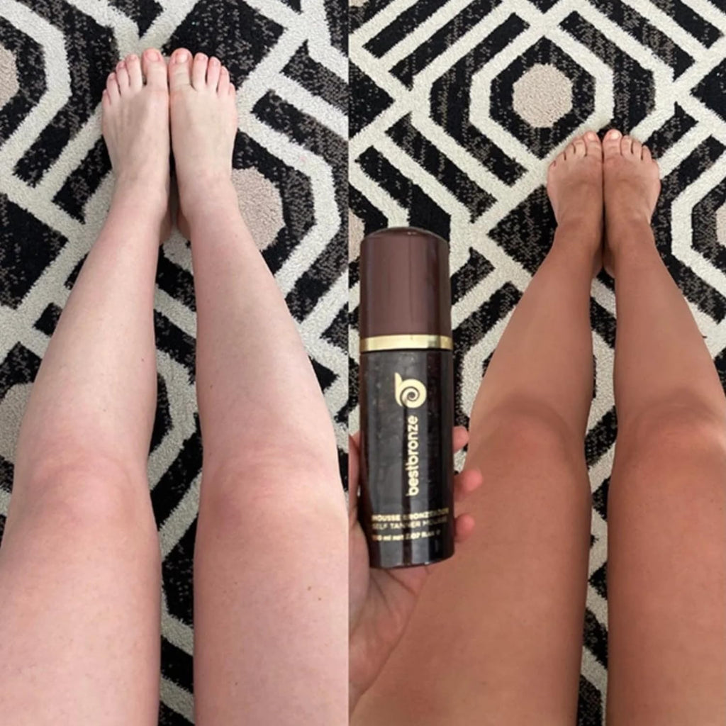 Best Bronze Tinted Self Tanner Mousse with Mitt – Buildable, Vegan Sunless Tan