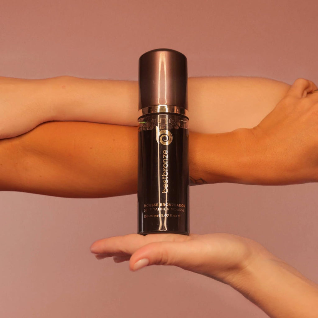 Best Bronze Tinted Self Tanner Mousse with Mitt – Buildable, Vegan Sunless Tan