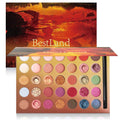 BestLand Pro 35 Colors Glitter Eyeshadow Palette – Pigmented Metallic Matte Shimmer with Included Brush