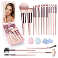 BESTOPE PRO Makeup Brushes with Case – 20PC Travel Brush Set with LED Light Mirror Holder