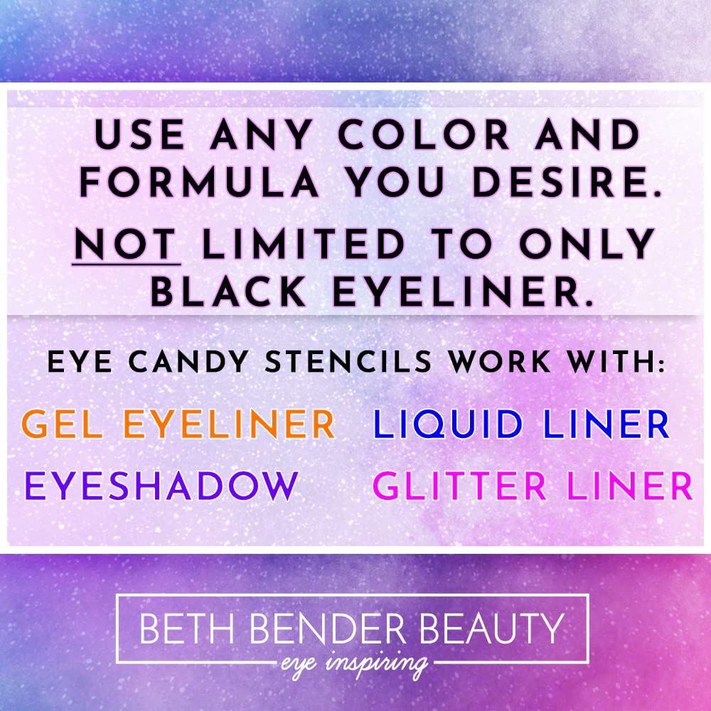 Beth Bender Beauty Eyeliner Stencils – Cat Eye & Winged Liner Tool, Made in USA