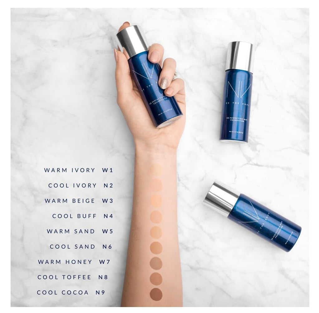 BE THE ENVY NV BB Perfecting Mist Foundation – Buildable Airbrush Coverage (Cool Cocoa)