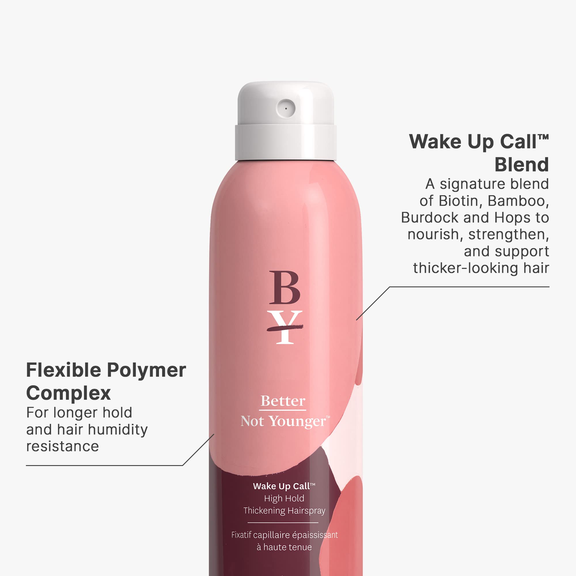 Better Not Younger Hair Thickening Hairspray – Biotin & Bamboo – Instant Volume & Flexible Hold