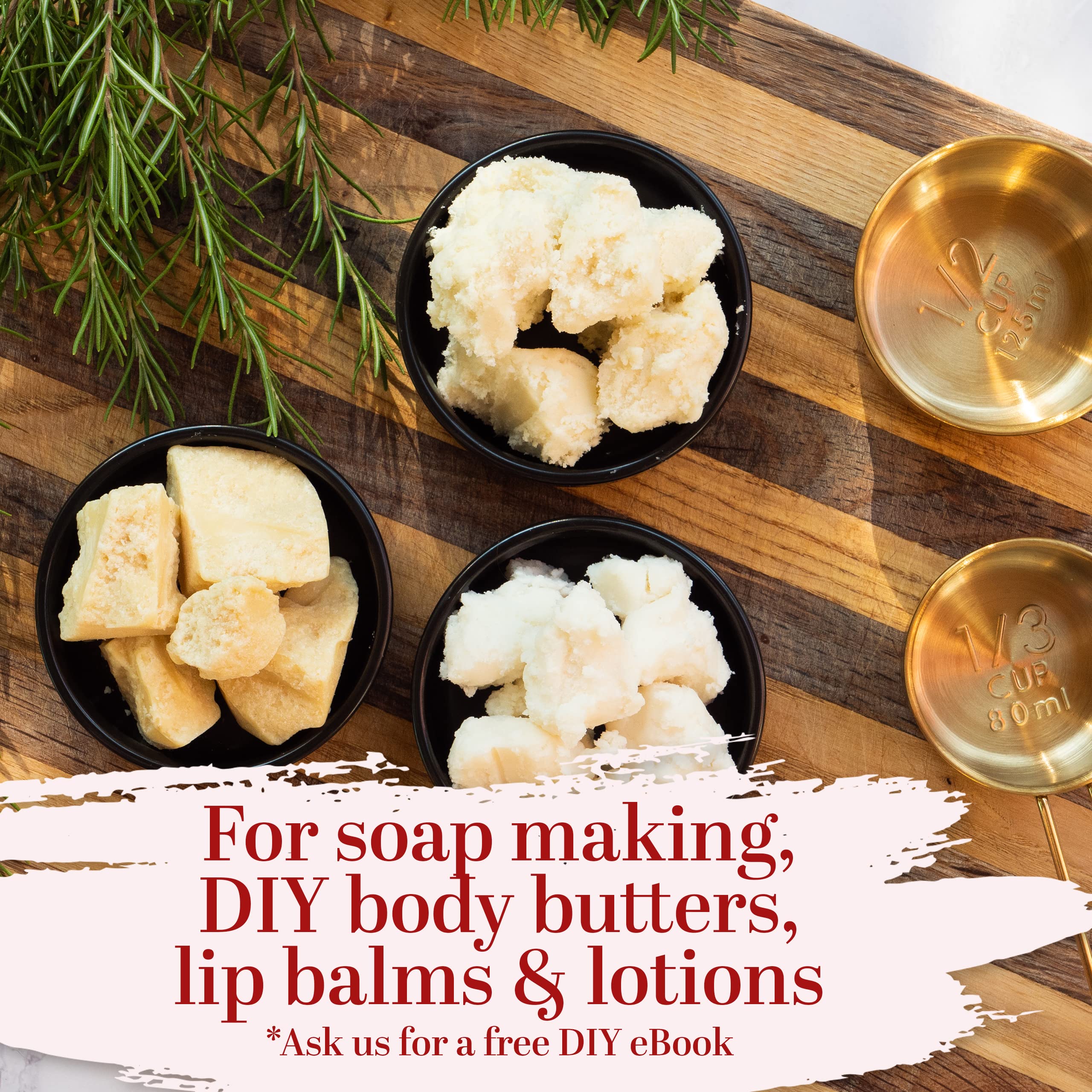 Better Shea Butter 3-Pack: Raw Shea, Mango & Cocoa Butters – 16 oz Each (Total 48 oz) for DIY Skincare