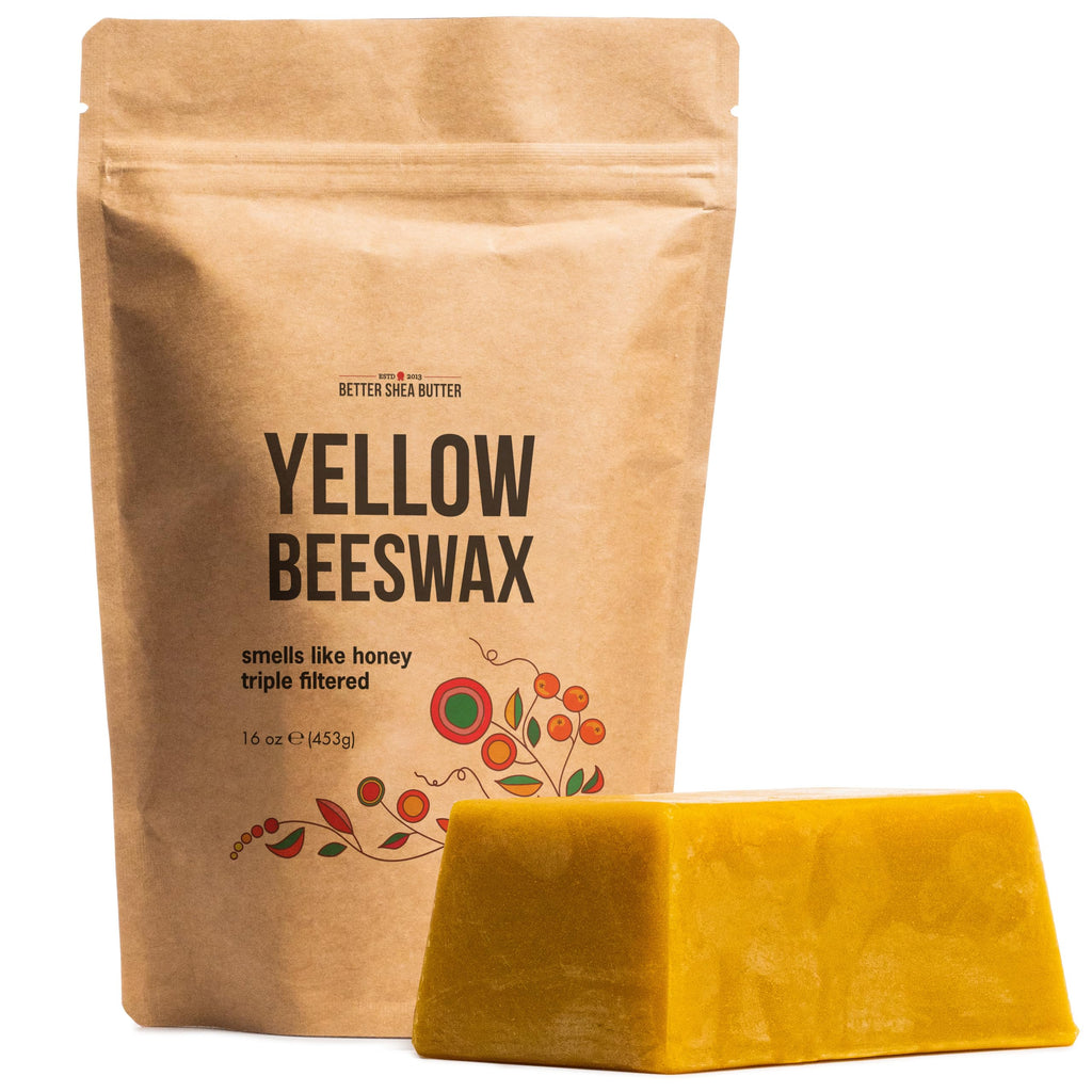 Better Shea Butter Beeswax Bar – 1 lb Raw Wax for Candle Making, Lotion & Lip Balms