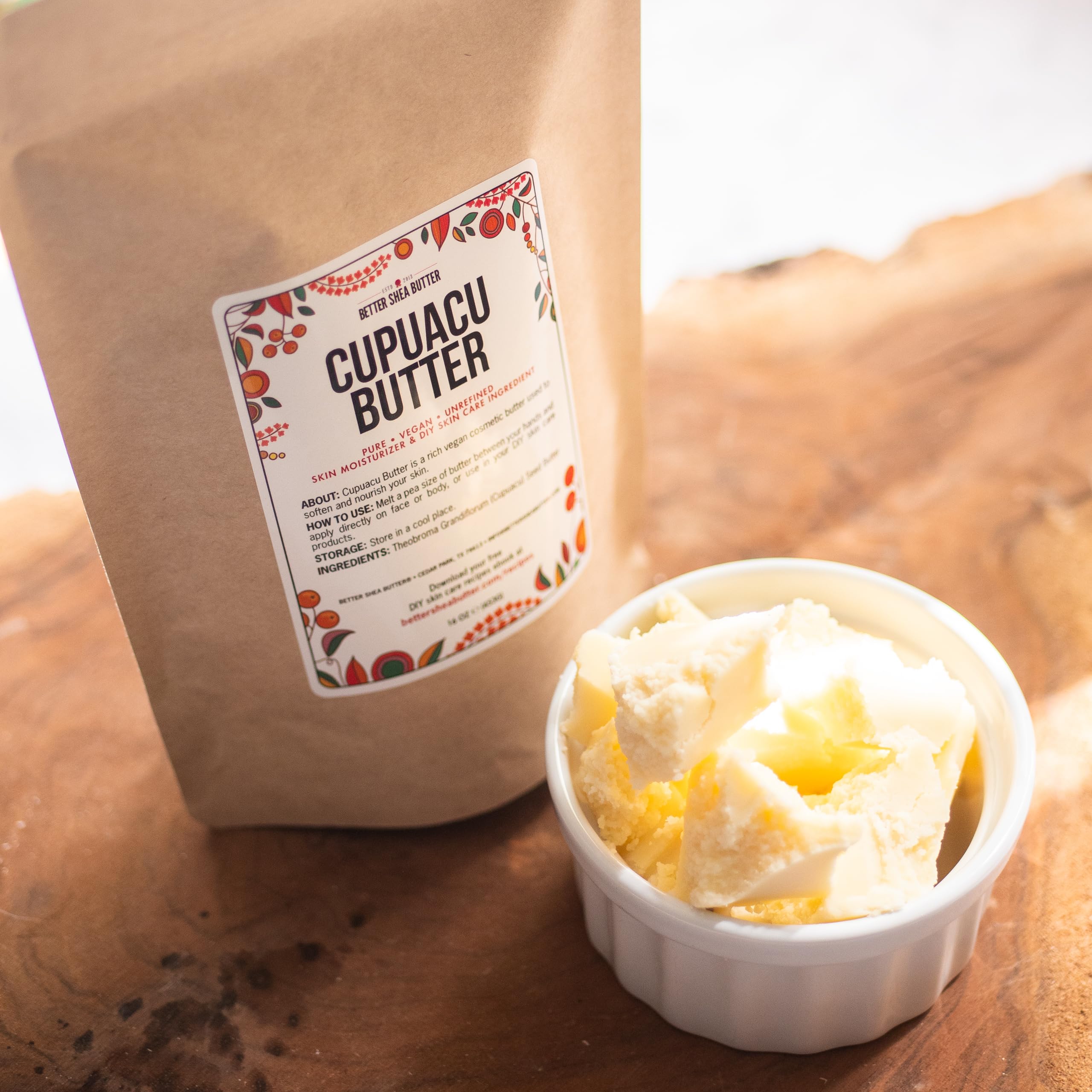 Better Shea Butter Cupuacu Butter – Raw & Unrefined, 16 oz | DIY Lotion Base, Hair & Skin