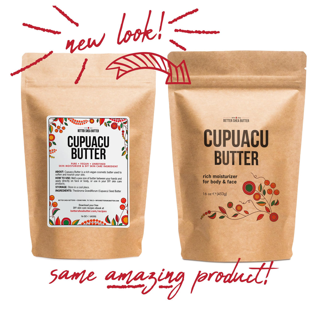 Better Shea Butter Cupuacu Butter – Raw & Unrefined, 16 oz | DIY Lotion Base, Hair & Skin