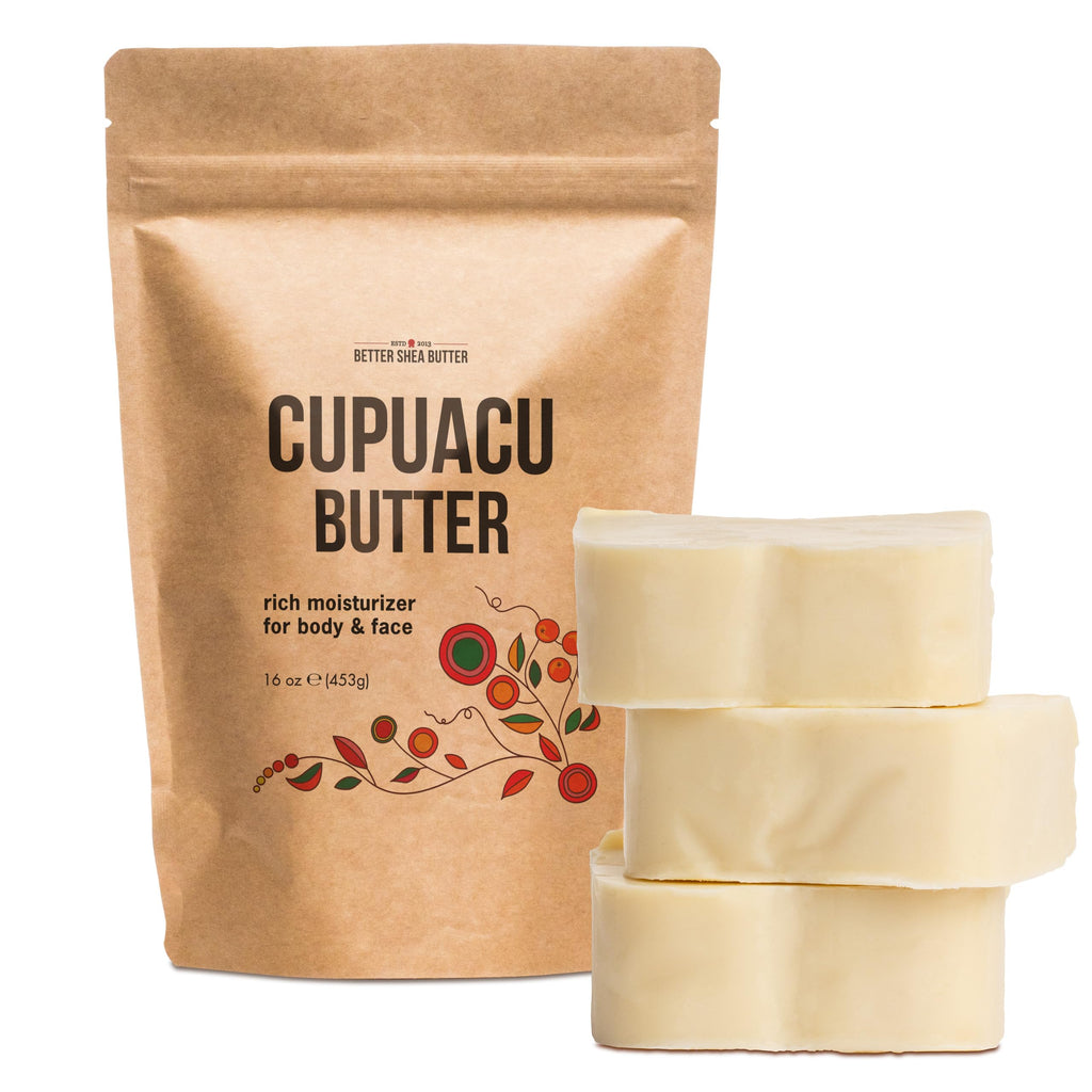 Better Shea Butter Cupuacu Butter – Raw & Unrefined, 16 oz | DIY Lotion Base, Hair & Skin