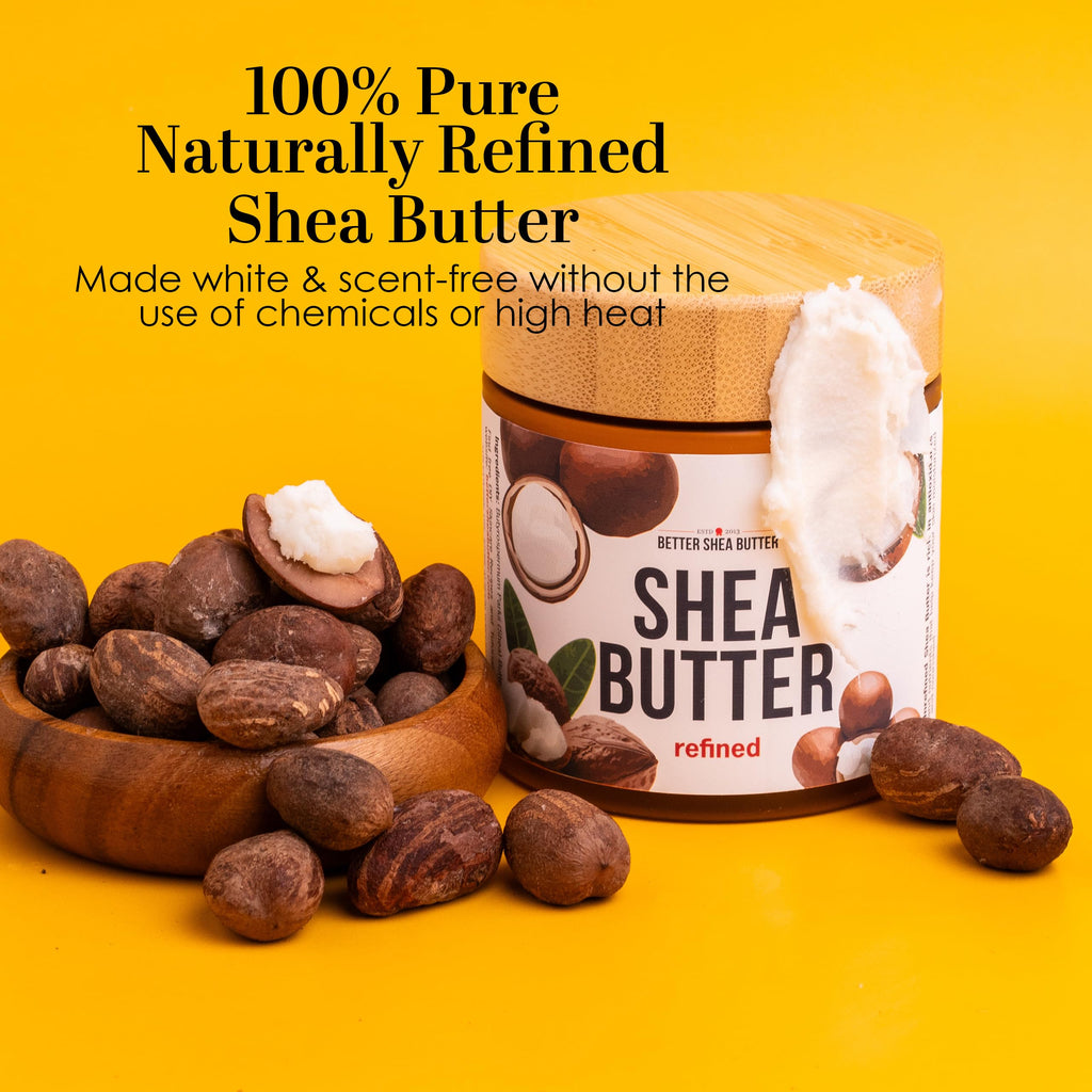 Better Shea Butter Refined Unscented – 100% Pure African Shea Butter for Hair & Dry Skin (8 oz Jar)