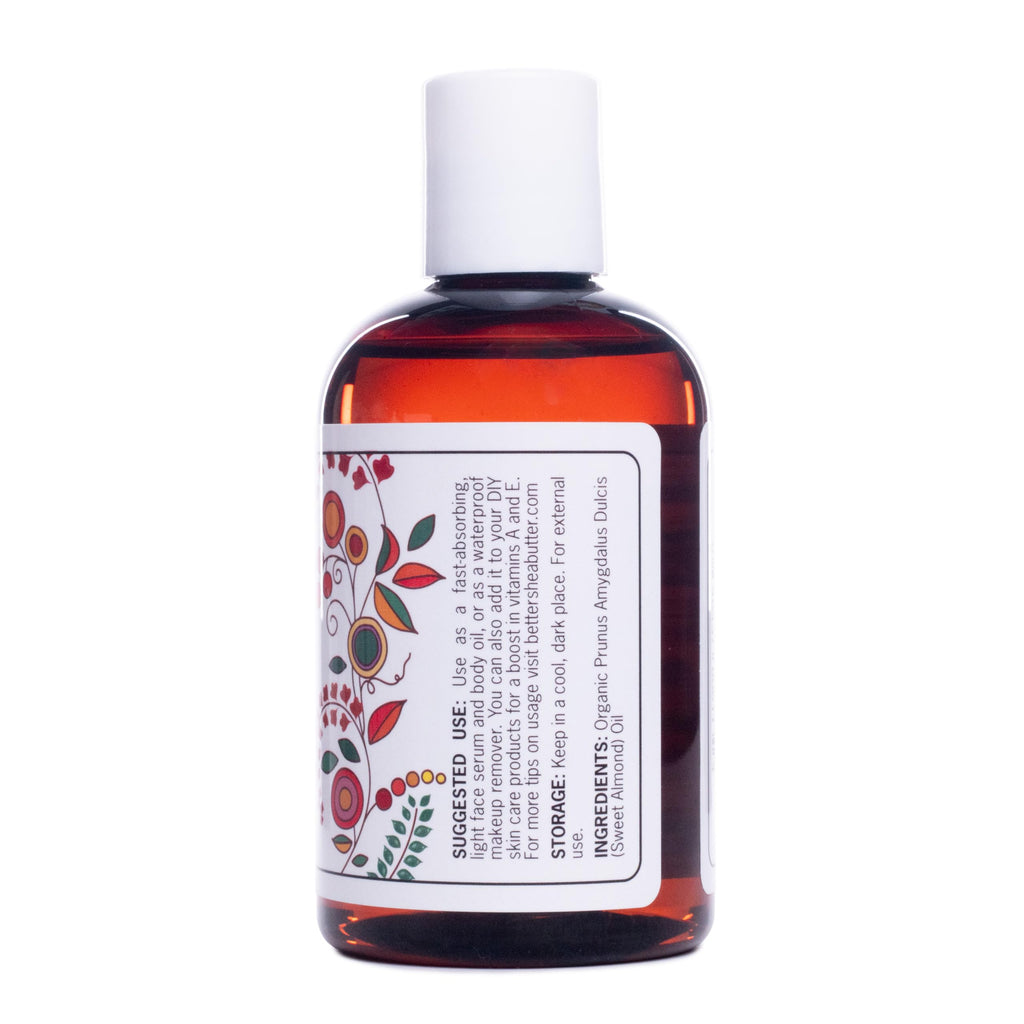 Better Shea Butter Organic Almond Oil | 100% Pure, Cold-Pressed Massage & Skin Oil | 4 oz