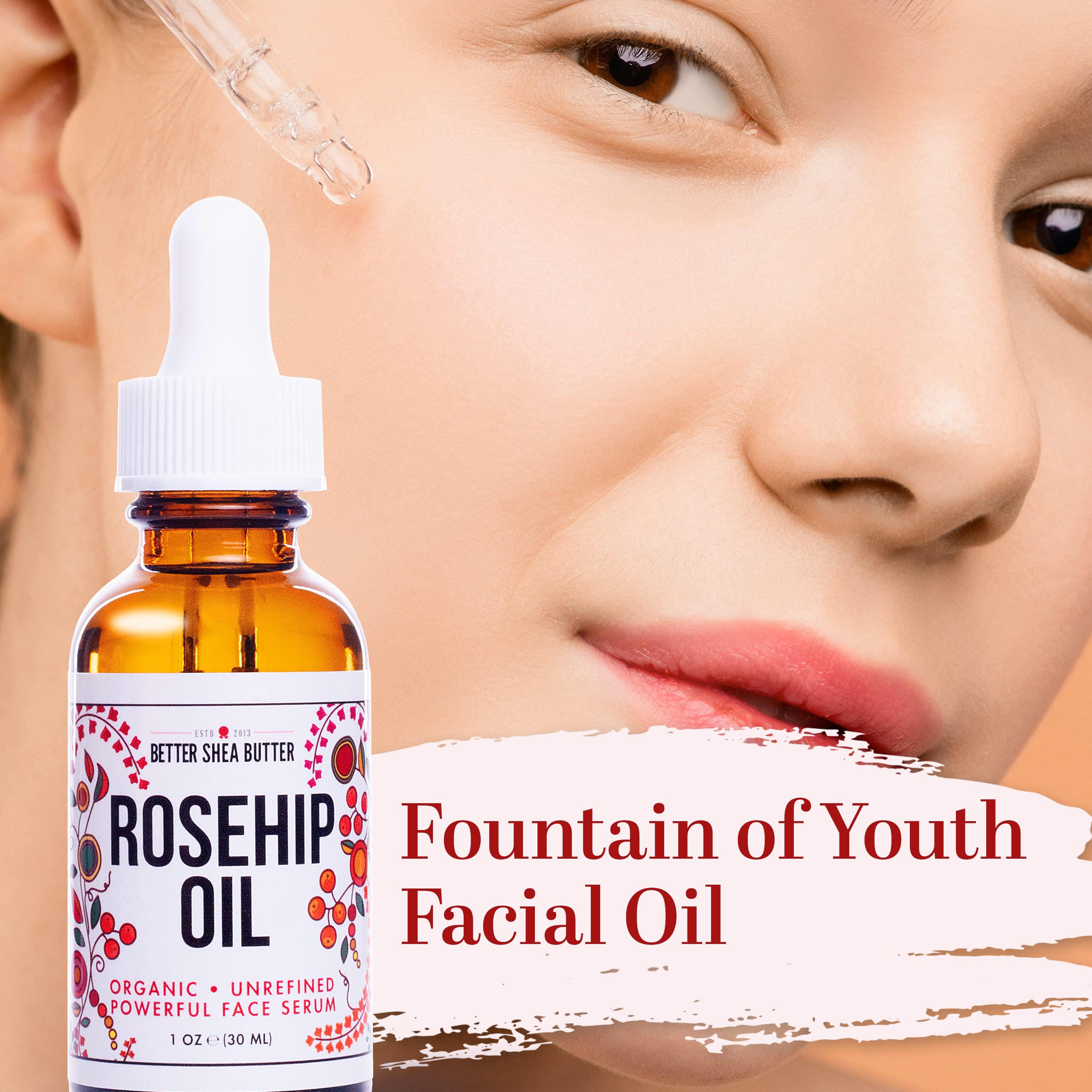 Better Shea Butter Organic Rosehip Oil | 100% Pure Cold-Pressed Face Oil for Gua Sha | 1 oz