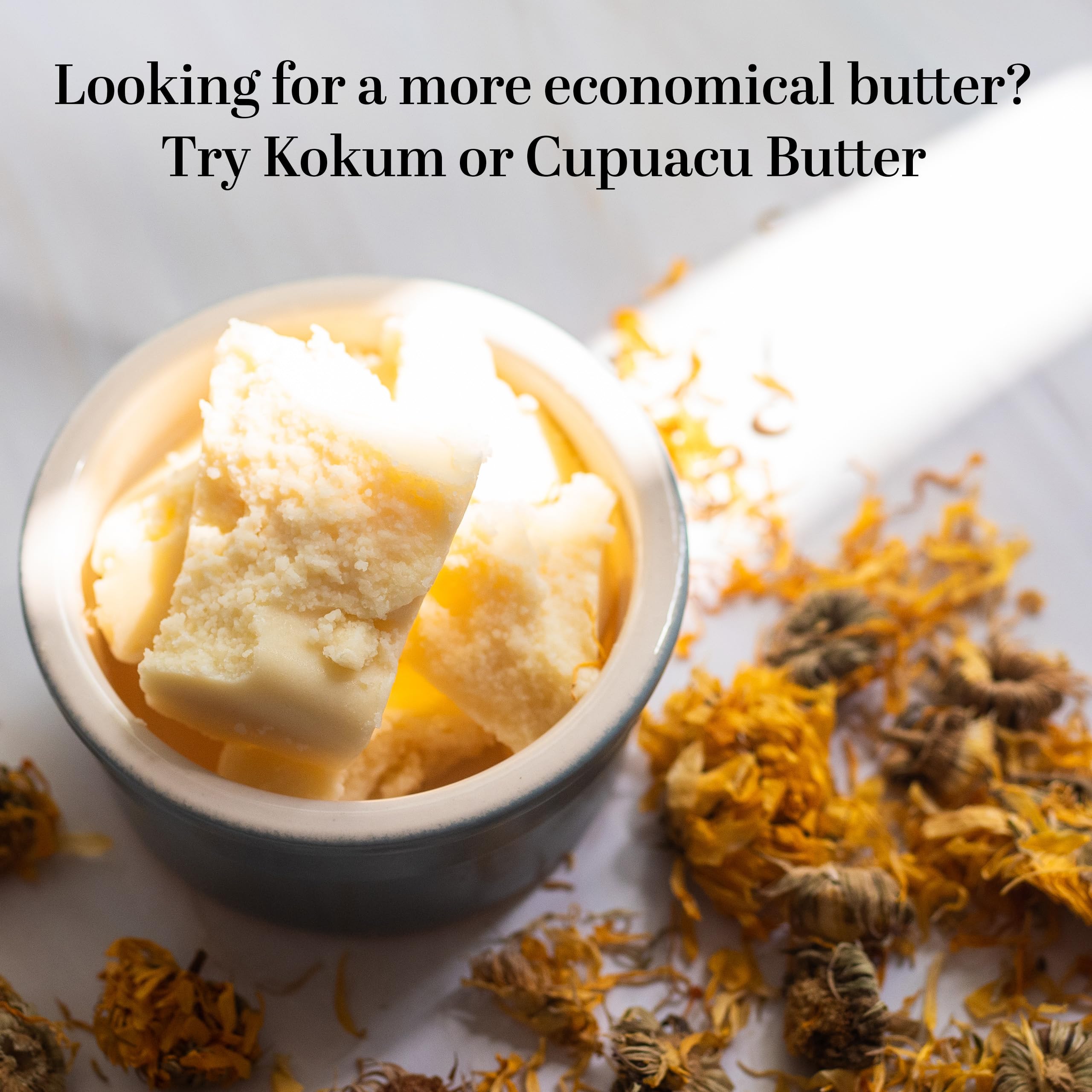 Better Shea Butter Raw Cocoa Butter - Unrefined, 100% Pure, Food Grade Cocoa Butter Block (1LB) | Skin & Hair Moisturizer