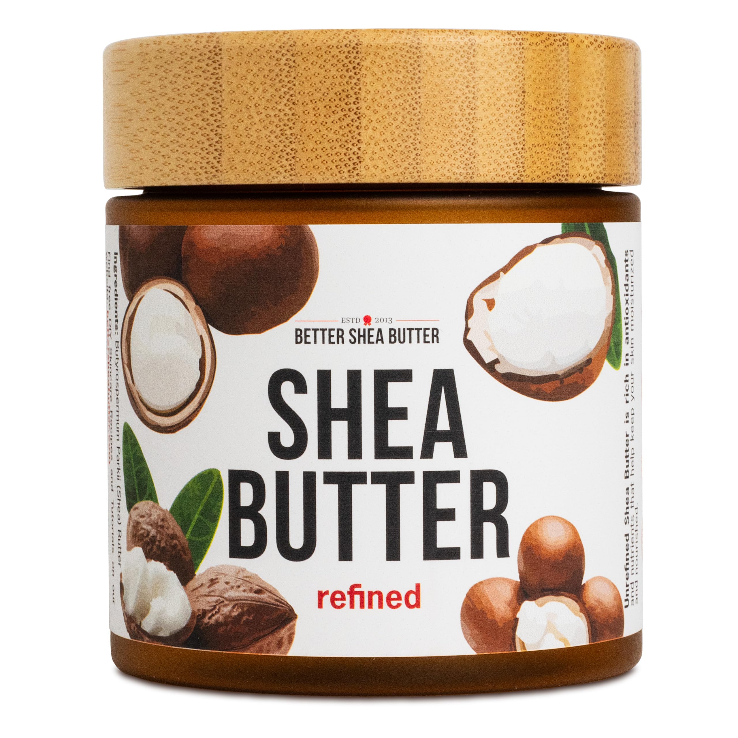 Better Shea Butter Refined Unscented – 100% Pure African Shea Butter for Hair & Dry Skin (8 oz Jar)