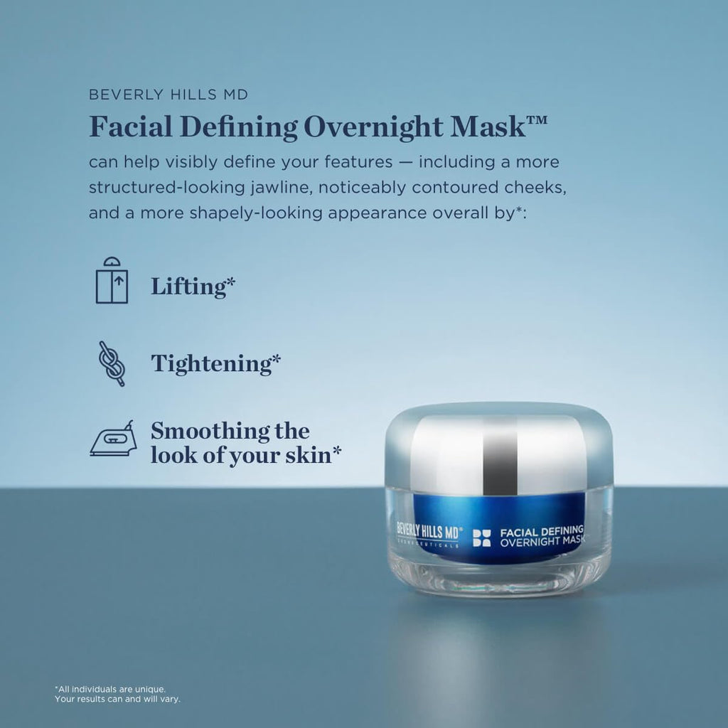 Beverly Hills MD Facial Defining Overnight Mask – Nightly Cream for Defined, Plump, Smooth Skin