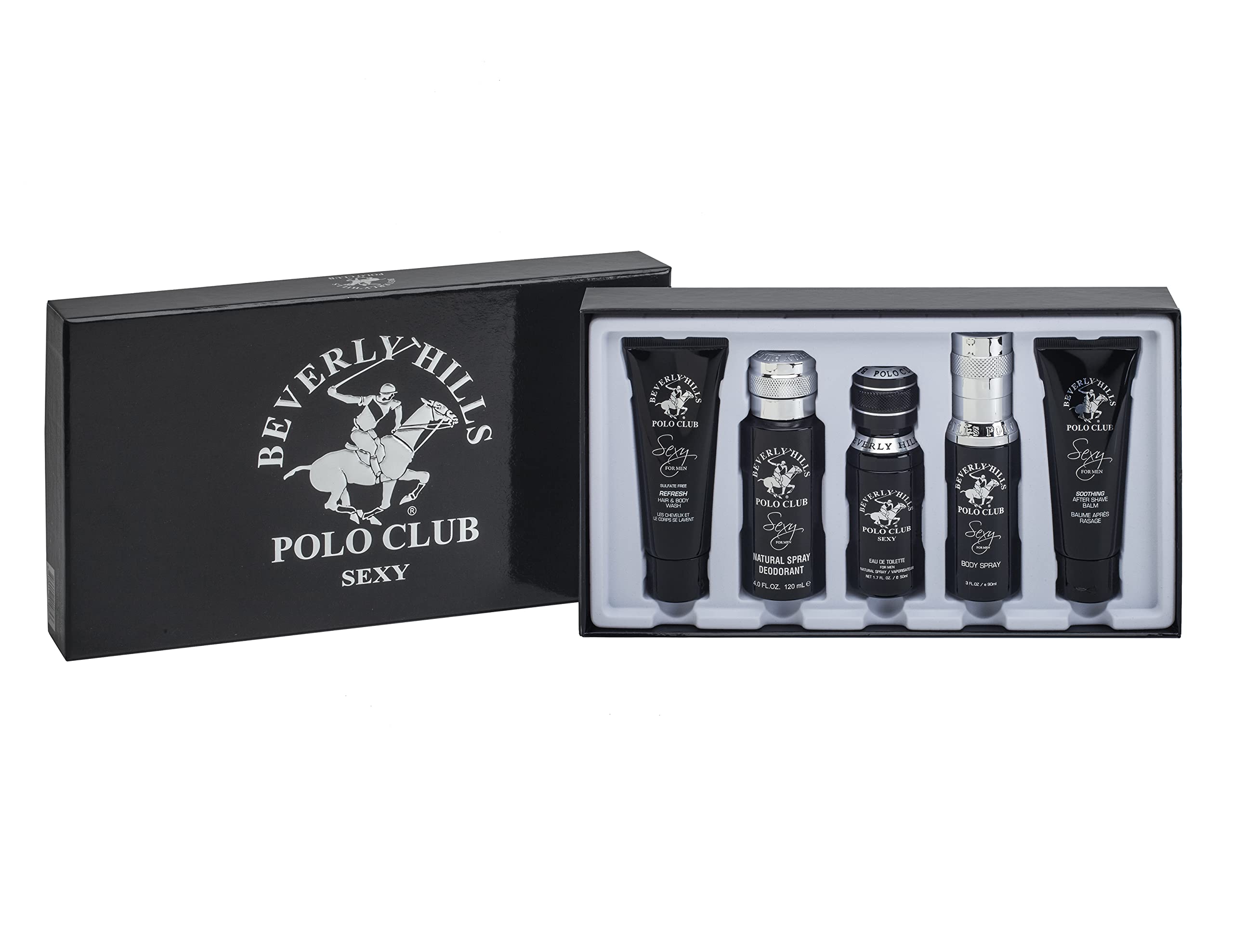 Beverly Hills Polo Club BHPC Sexy 5-Piece Grooming Gift Set – Lemon Scent
