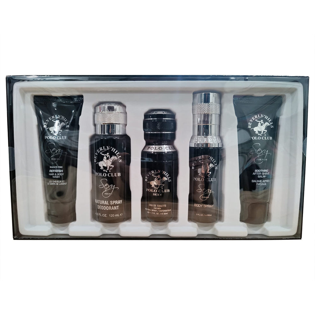 Beverly Hills Polo Club BHPC Sexy 5-Piece Grooming Gift Set – Lemon Scent